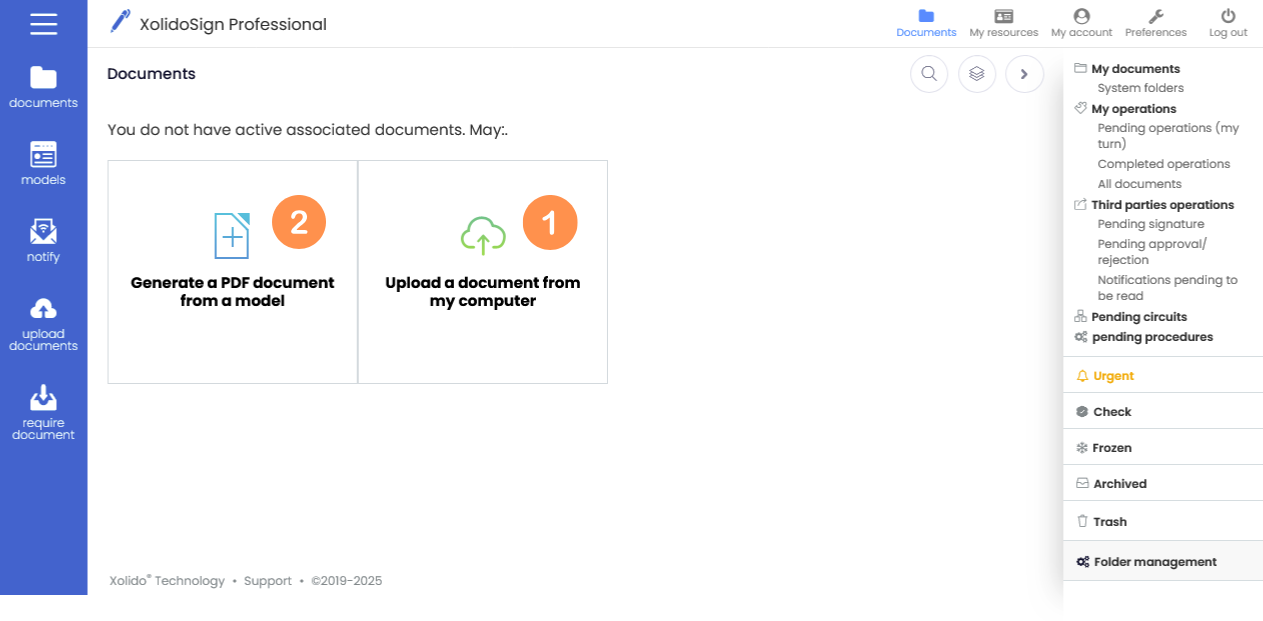 First steps in XolidoSign Professional