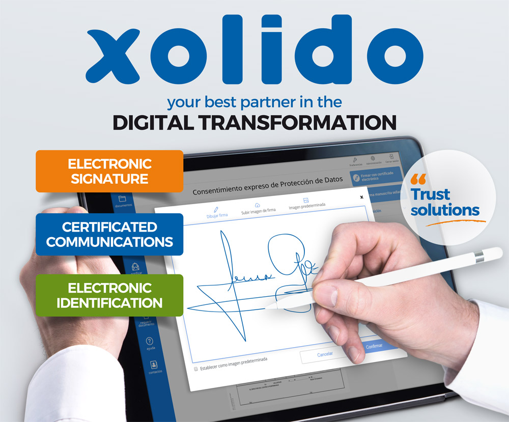 Xolido · Tu mejor socio en la transformación digital. Soluciones de confianza: Firma electrónica, comunicaciones certificadas, identificación electrónica