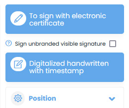 Type of signature and the position and carry out the signature